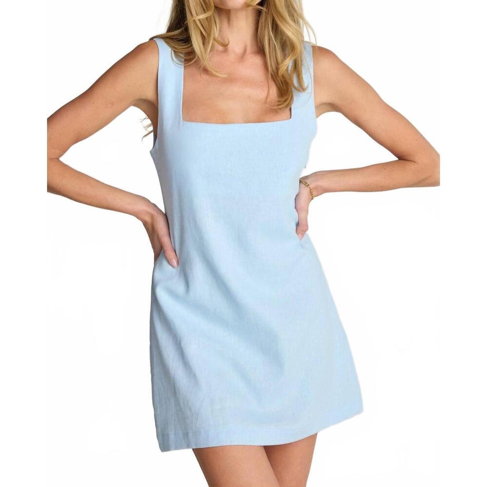 NEW SUNDAY RITUAL dahlia linen dress in chambray